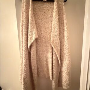 T2 Love Cream Bouclé Open-Front Cardigan